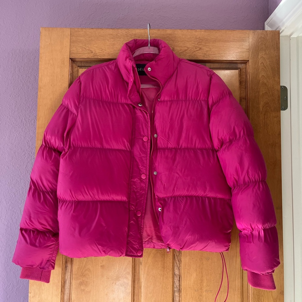 Pink Fitted Puffer Jacket